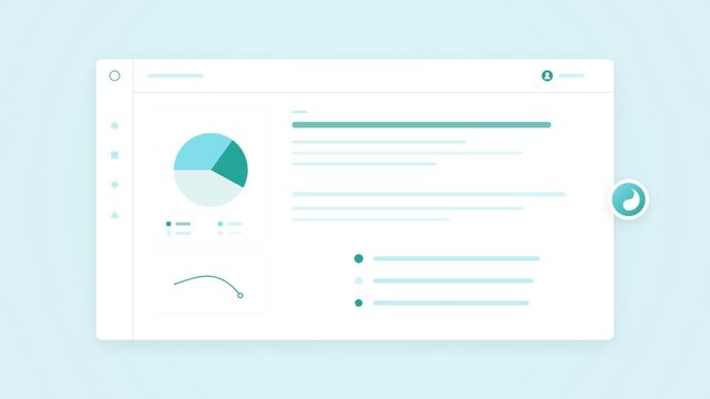 Business dashboard interface showing data analytics and growth chart animation