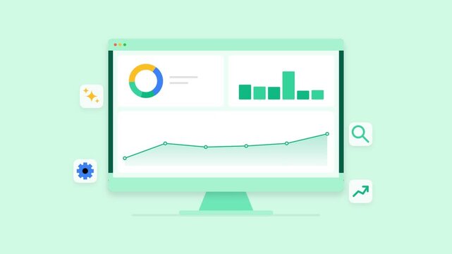 Data analytics dashboard showing business growth and performance metrics interface