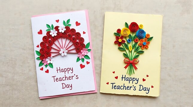 Celebrating the dedication and impact of teachers on teacher's day with floral cards