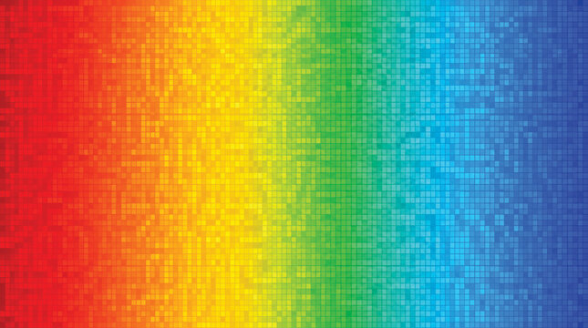 Colorful pixelated rainbow gradient mosaic background
