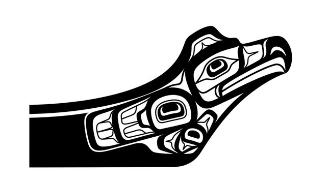 Stylized Indigenous Pacific Northwest Coast Eagle Art.
