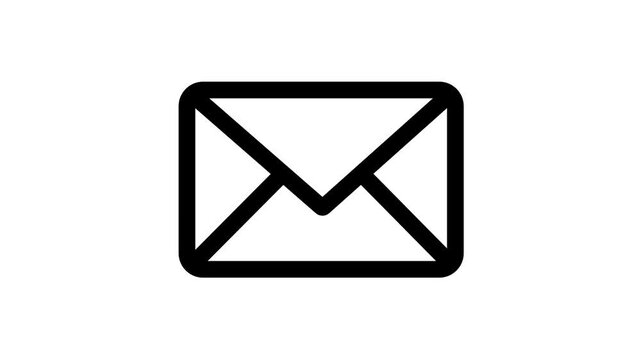 Message envelope line art icon for apps and motion graphics of websites