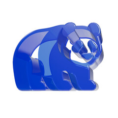 Panda Bear Icon 3D Blue Glossy Shape Isolated on Black Background Design © MDBodrul