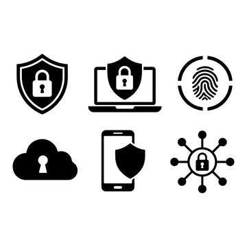 Six original digital transformation silhouettes representing automation, modernization, workflow, technology adoption and business evolution.
