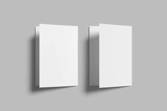 Bifold Brochure Mockup Blank 3D Render