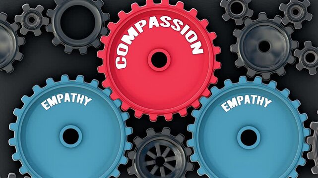 Empathy powers compassion. It's the driving force that turn Compassion into reality. Empathy sets compassion in motion. Engine gears metaphor. Made for humans by humans, no AI