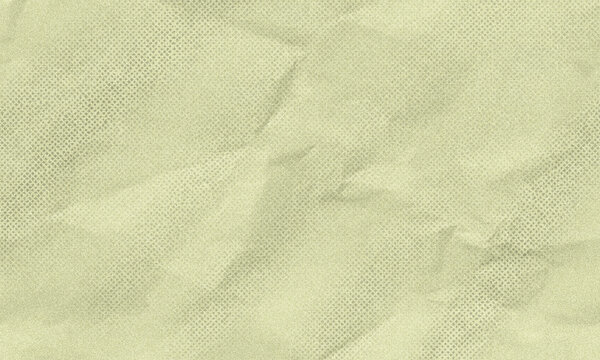 Vintage light green crumpled paper texture halftone dot pattern distressed newsprint paper background overlay for comic poster mockup graphic design backdrop