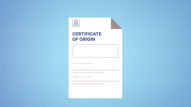 Certificate of Origin Trade Document