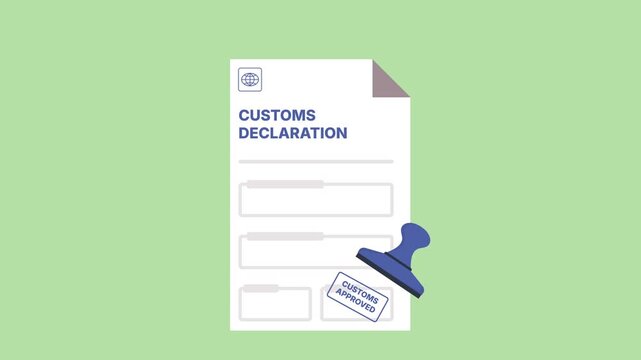 Customs Declaration Document with Official Stamp