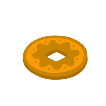 Flat vector illustration of a Chinese coin with a square center hole and decorative floral pattern, symbolizing wealth, fortune, luck and prosperity in traditional Asian culture.