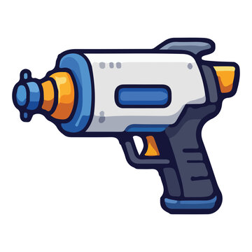 Futuristic cartoon ray gun for gaming