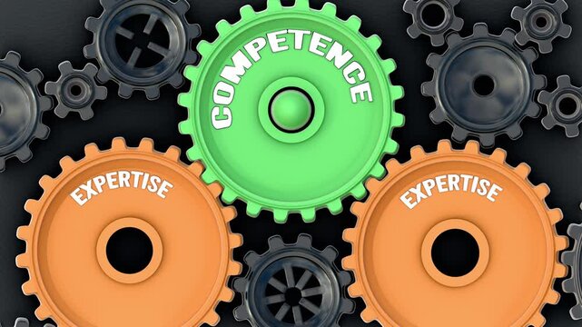 Expertise powers competence. It's the driving force that turn Competence into reality. Expertise sets competence in motion. Engine gears metaphor. Made for humans by humans, no AI