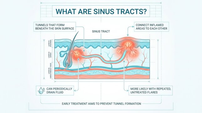 What are sinus tracts in HS