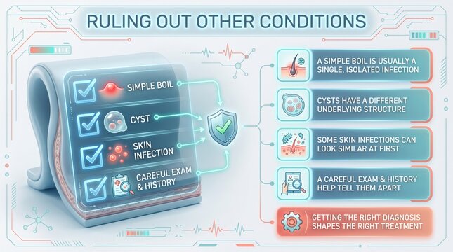 Ruling out other conditions in HS diagnosis
