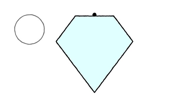 Simple Animation of a Circle Moving Towards a Diamond Shape.