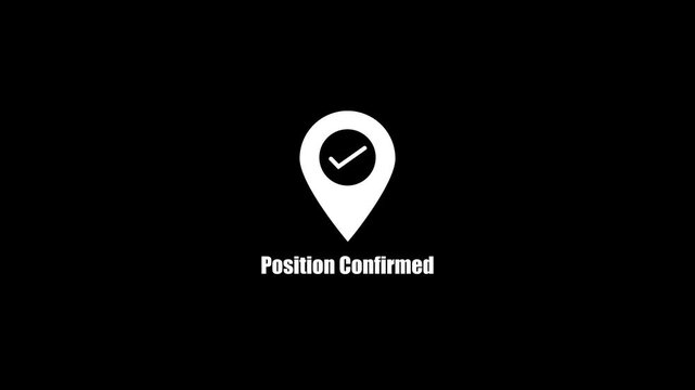 Position confirmed map pin animation with checkmark for gps navigation and location services
