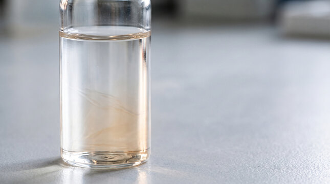 Bromine Decolorization Chemical Reaction Result Scientific Macro Photography Color Change Chemistry