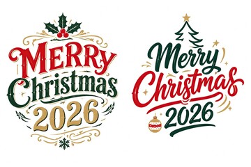 Fototapeta premium merry christmas lettering