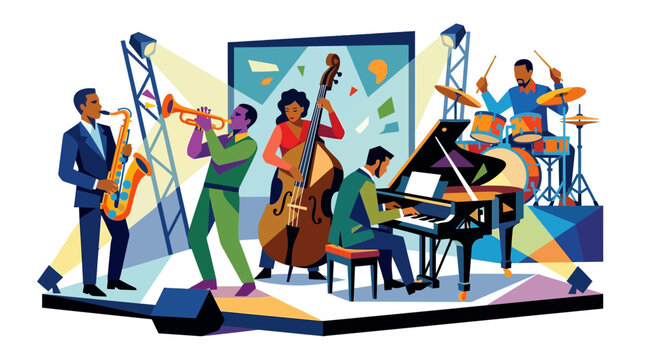 Diverse Jazz Ensemble Performing Live Music