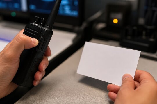 Hospital Command Center Hands Using Operations Radio During