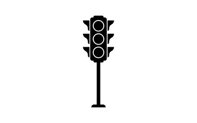 Traffic light silhouette stands against a white background a simple graphic © MuhammadShamim