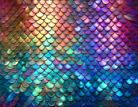 iridescent multicolored mermaid scales texture background