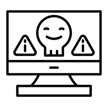 Computer Hacked Vector Icon