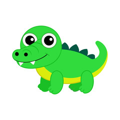 Naklejka premium Adorable Crocodile With Happy Smile