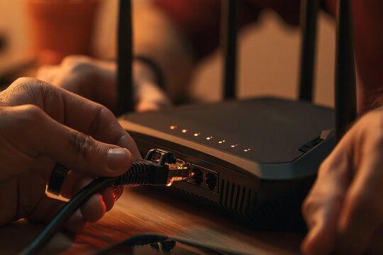 Connecting Ethernet Cable to Router