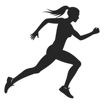 Running Woman Fitness Character Illustration