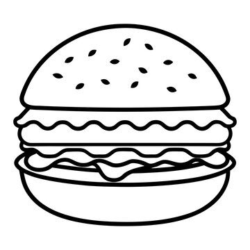 Delicious Burger Fast Food Illustration