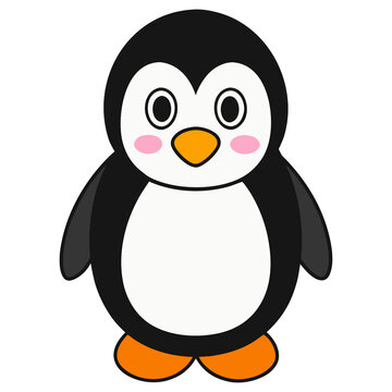 Adorable Penguin Standing Character Illustration