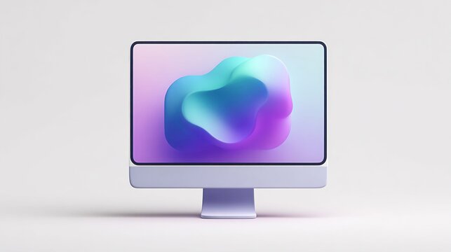 Vibrant abstract display showcasing fluid digital art