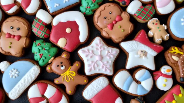 Gingerbread as a Christmas staple, sweets for the holiday interior. Gingerbread as a background