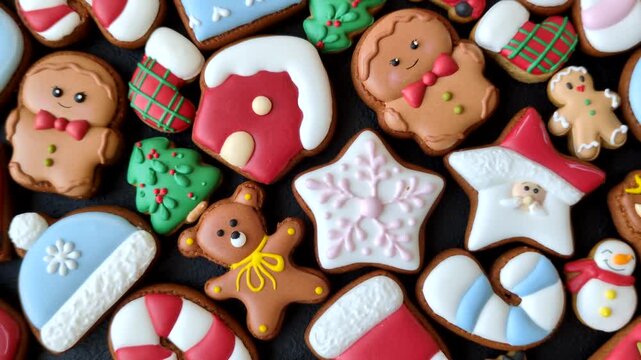 Gingerbread as a Christmas staple, sweets for the holiday interior. Gingerbread as a background