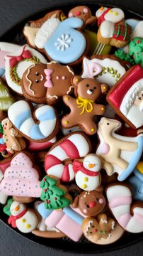 Gingerbread as a Christmas staple, sweets for the holiday interior. Gingerbread as a background