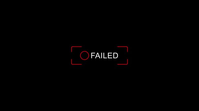 Digital recording failed error message overlay with red hud interface notification
