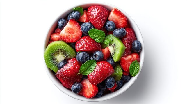 Vibrant fresh fruit bowl full of summer goodness