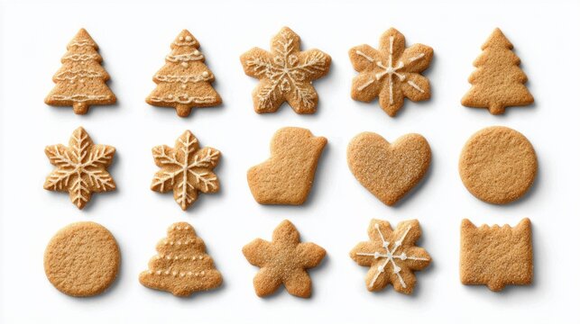 Festive gingerbread cookies assortment ready to bake