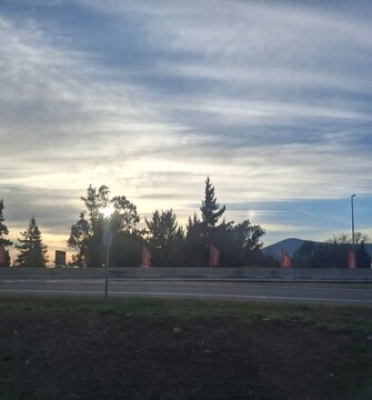 sunset in the city