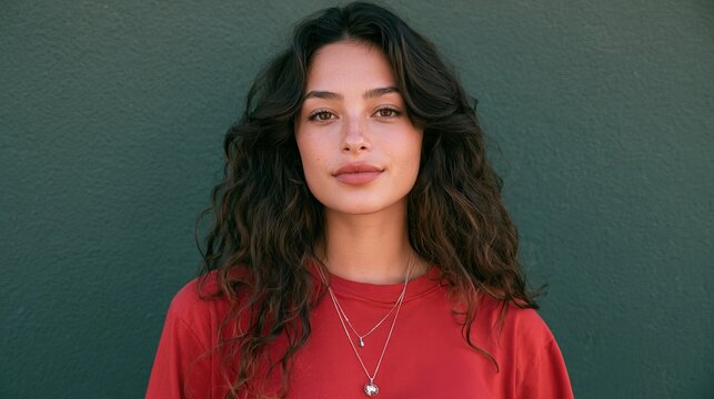 Young woman wore a necklace showing she has autism.