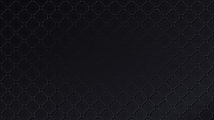 Fototapeta premium Black charcoal quilted lattice background with an embossed rounded diamond pattern and a calm centre for copy space 
