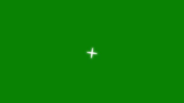 Twinkle lights, sparkling glitter stars, shining retro doodle cartoon vector sparkles, Glowing and twinkling star motion graphics on green screen background. energy explosion video. 4k