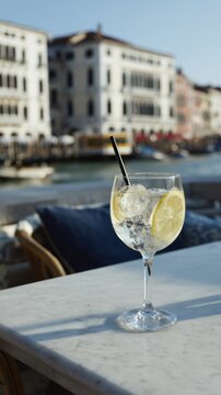 Enjoying Refreshing Lemonade Served in Elegant Glasses, While Overlooking Beautiful Scenic Coastal Views