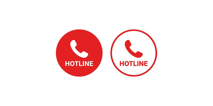 hotline contact icons in red with text.