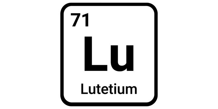 Element Lutetium Lu atomic number 71 from periodic table.