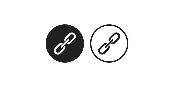 Link chain icons in circular frames for website navigation and connection concepts.