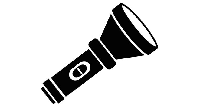 Vector illustration of flashlight icon on a transparent background
