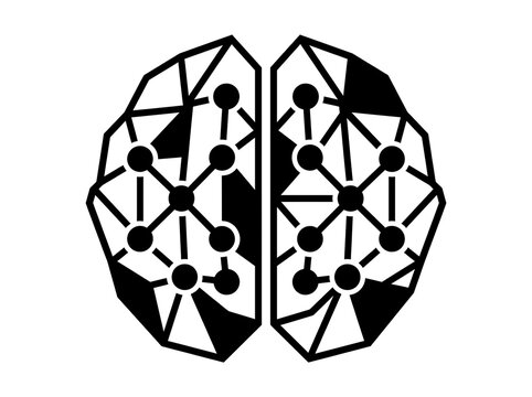 Brain illustration with neural network connections