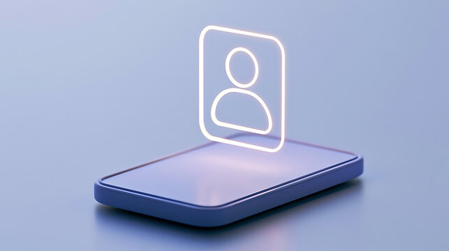 Digital Avatar Connection on Smartphone Screen: Modern Technology for User Profiles, Social Networking, and Online Identity Management